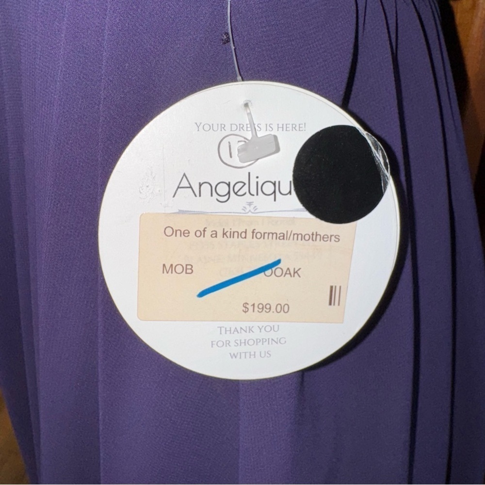 Angelique Purple Formal Gown Size 12 NWT Strapless Chiffon Prom Dress - Picture 6 of 7